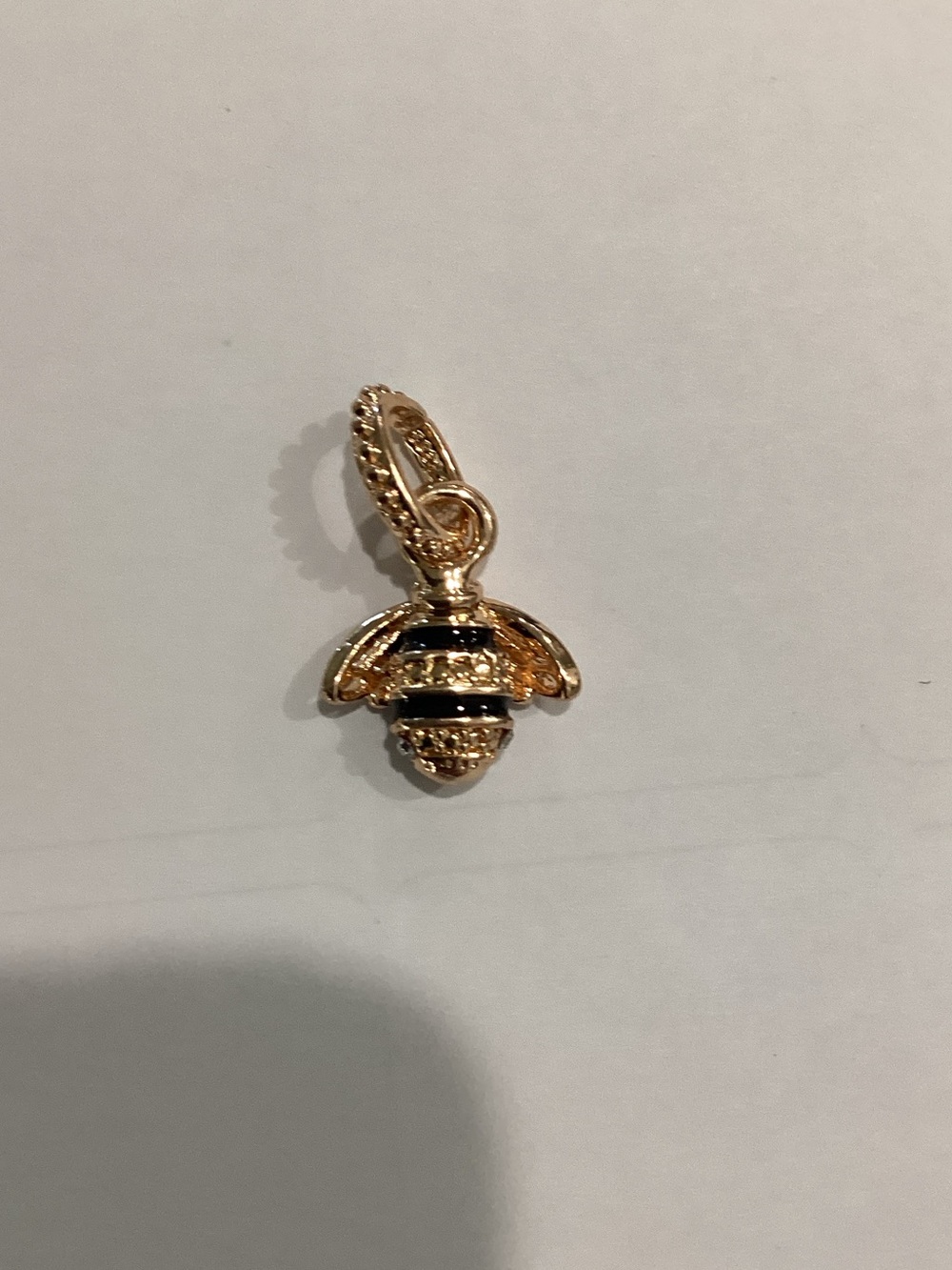Gold and Black Bee Charm Pendant - Women Other
